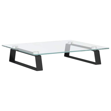 VidaXL Monitorständer 40x35x8 cm gehärtetes Glas und Metall schwarz
