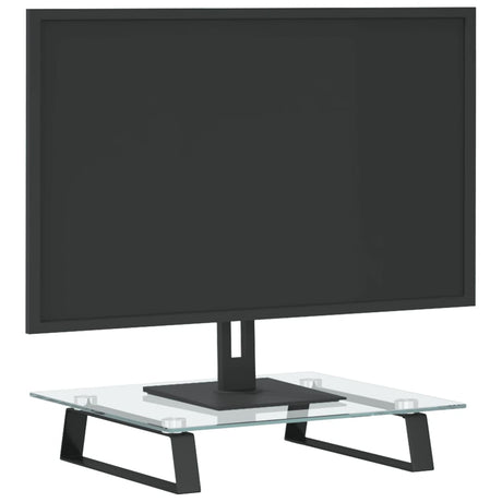 VidaXL Monitorständer 40x35x8 cm gehärtetes Glas und Metall schwarz