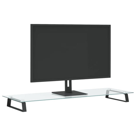 VidaXL Monitorständer 100x35x8 cm gehärtetes Glas und Metall schwarz