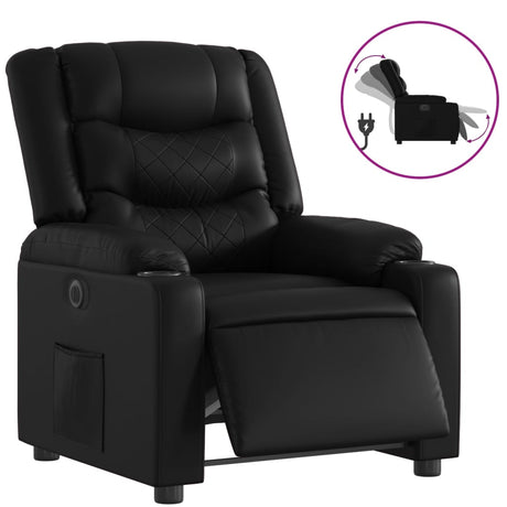 Vidaxl fauteuil elektrisch verstelbaar kunstleer zwart