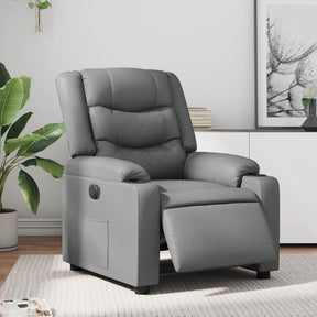 Vidaxl fauteuil verstelbaar elektrisch kunstleer grijs