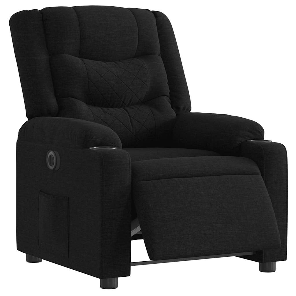 Vidaxl fauteuil verstelbaar elektrisch stof zwart