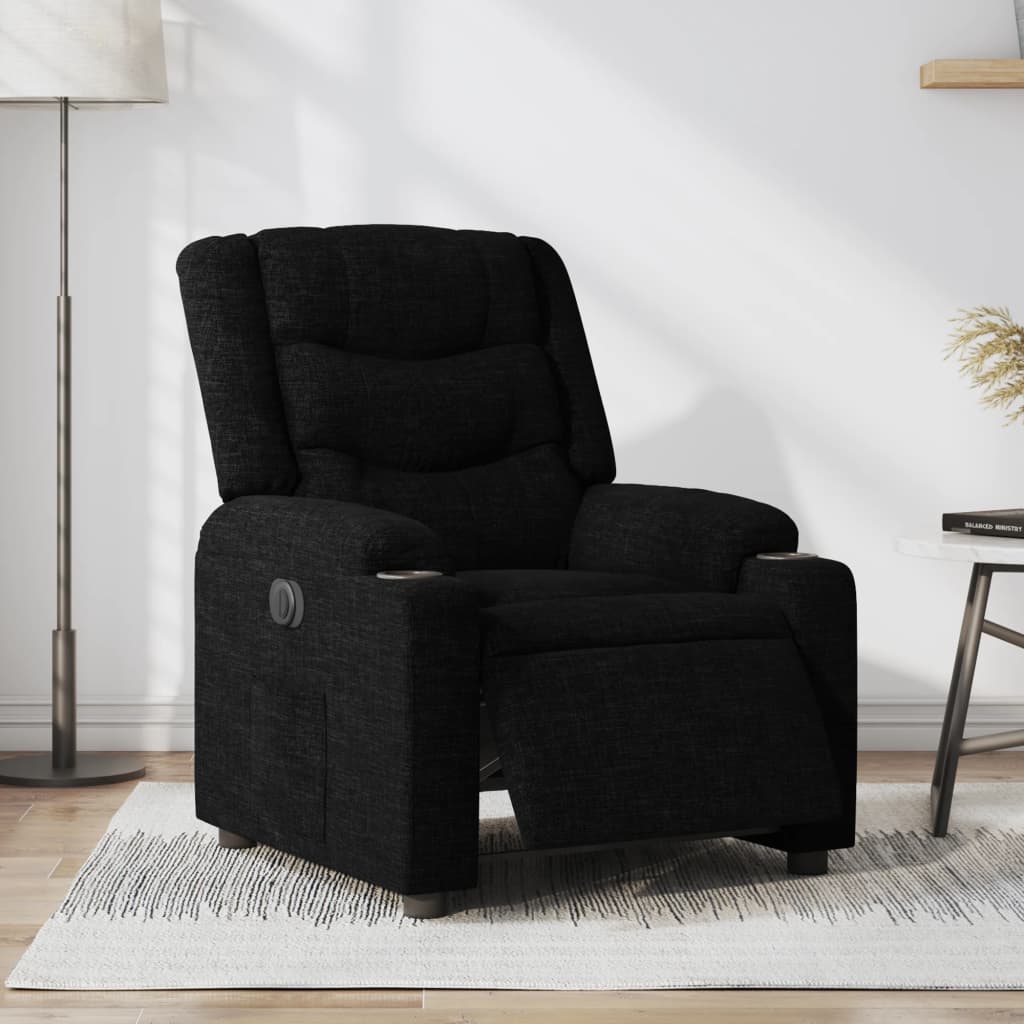 Vidaxl fauteuil verstelbaar elektrisch stof zwart