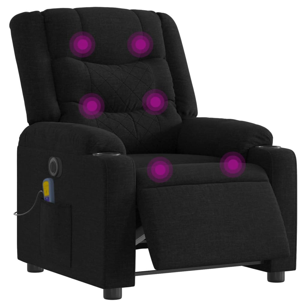 Vidaxl massagestoel elektrisch verstelbaar stof zwart