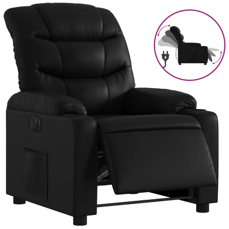 Vidaxl fauteuil elektrisch verstelbaar kunstleer zwart
