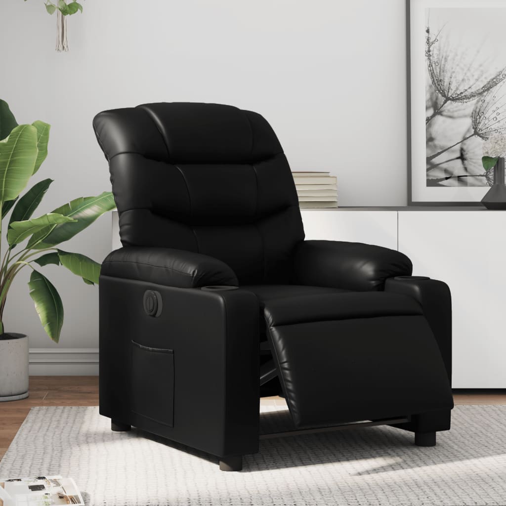 Vidaxl fauteuil elektrisch verstelbaar kunstleer zwart
