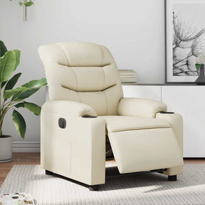 Vidaxl fauteuil elektrisch verstelbaar kunstleer crèmekleurig