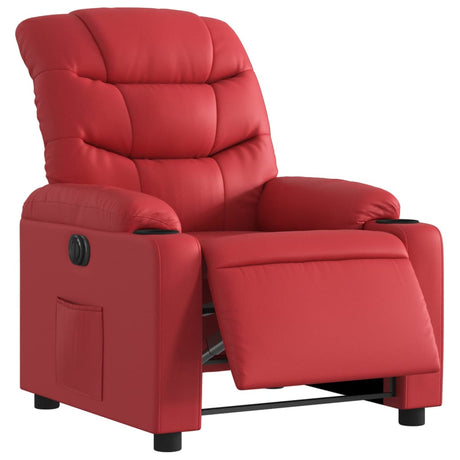 Vidaxl fauteuil verstelbaar elektrisch kunstleer rood