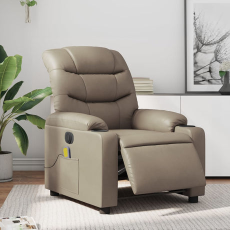 Vidaxl massagestoel verstelbaar elektrisch kunstleer cappuccinokleurig