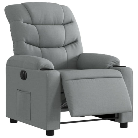 Vidaxl fauteuil elektrisch verstelbaar stof lichtgrijs