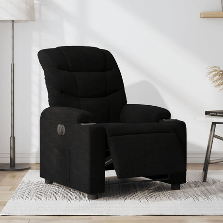 Vidaxl fauteuil verstelbaar elektrisch stof zwart