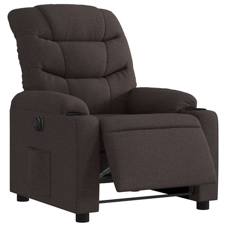 Vidaxl fauteuil verstelbaar elektrisch stof donkerbruin
