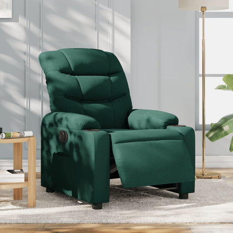 Vidaxl fauteuil verstelbaar elektrisch stof donkergroen
