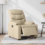 Vidaxl fauteuil verstelbaar elektrisch stof crèmekleurig