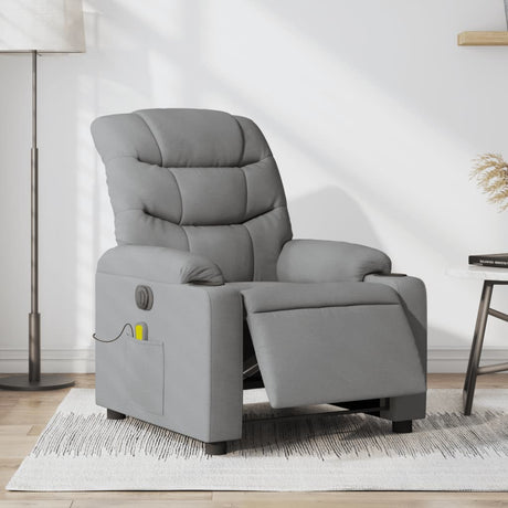 Vidaxl massagestoel elektrisch verstelbaar stof lichtgrijs