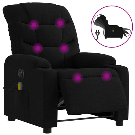 Vidaxl massagestoel elektrisch verstelbaar stof zwart