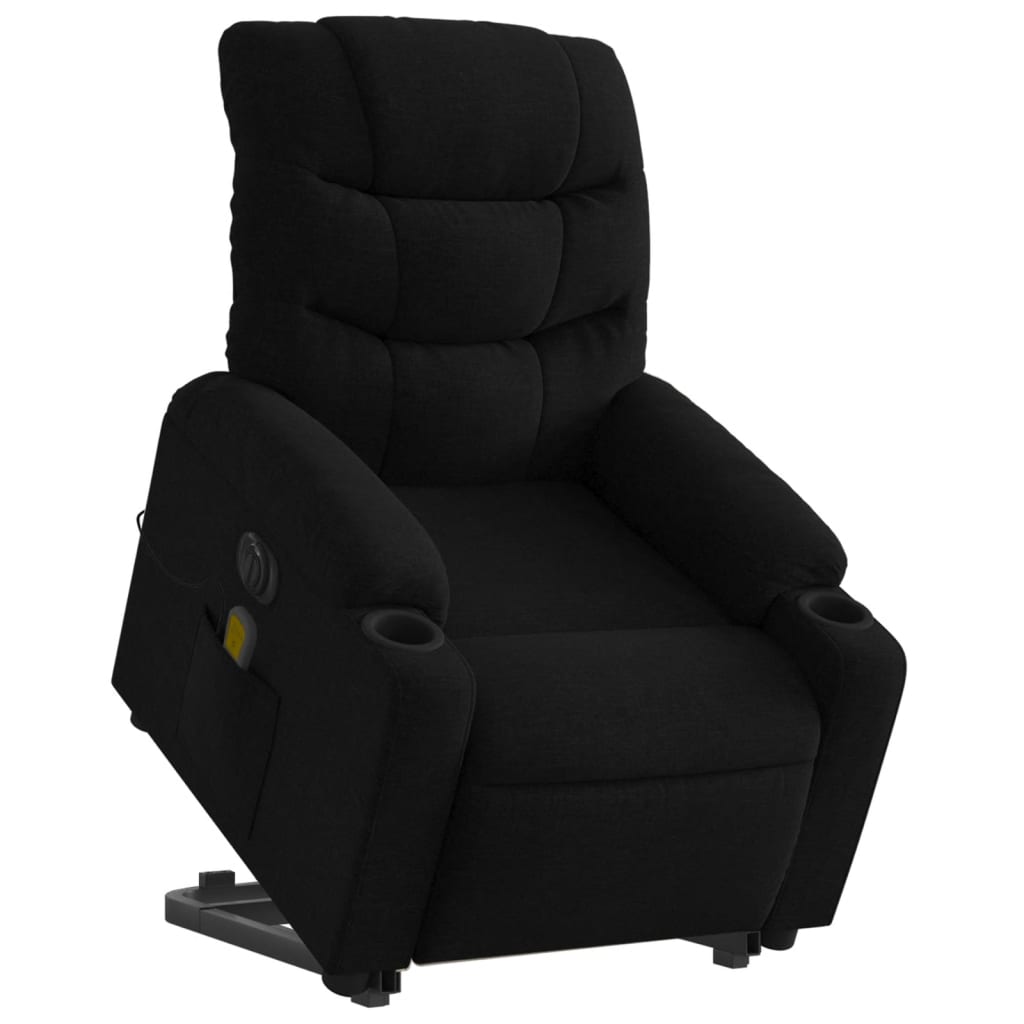 Vidaxl sta-op-massagestoel elektrisch verstelbaar stof zwart