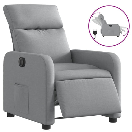 Vidaxl fauteuil elektrisch verstelbaar stof lichtgrijs
