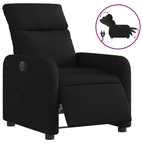 Vidaxl fauteuil verstelbaar elektrisch stof zwart