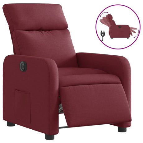 Vidaxl fauteuil verstelbaar elektrisch stof wijnrood