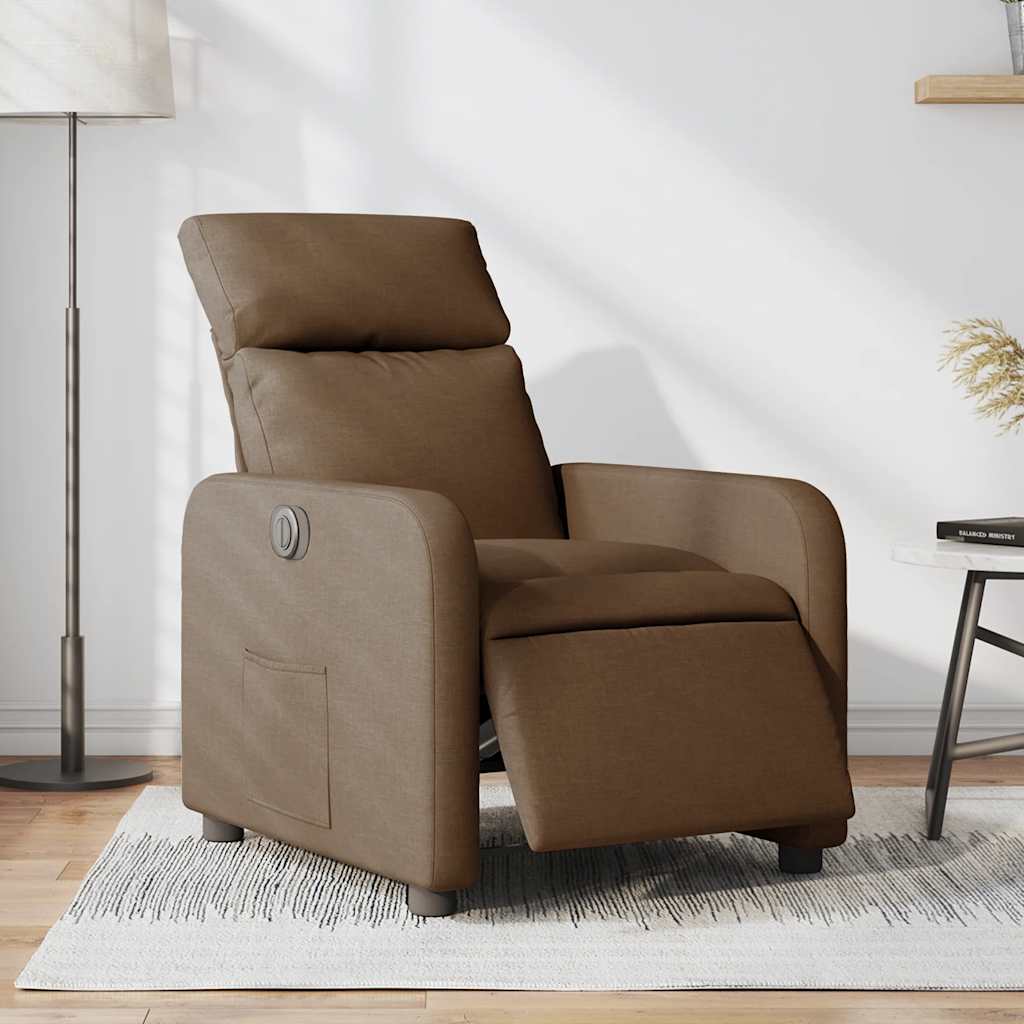 Vidaxl fauteuil verstelbaar elektrisch stof bruin