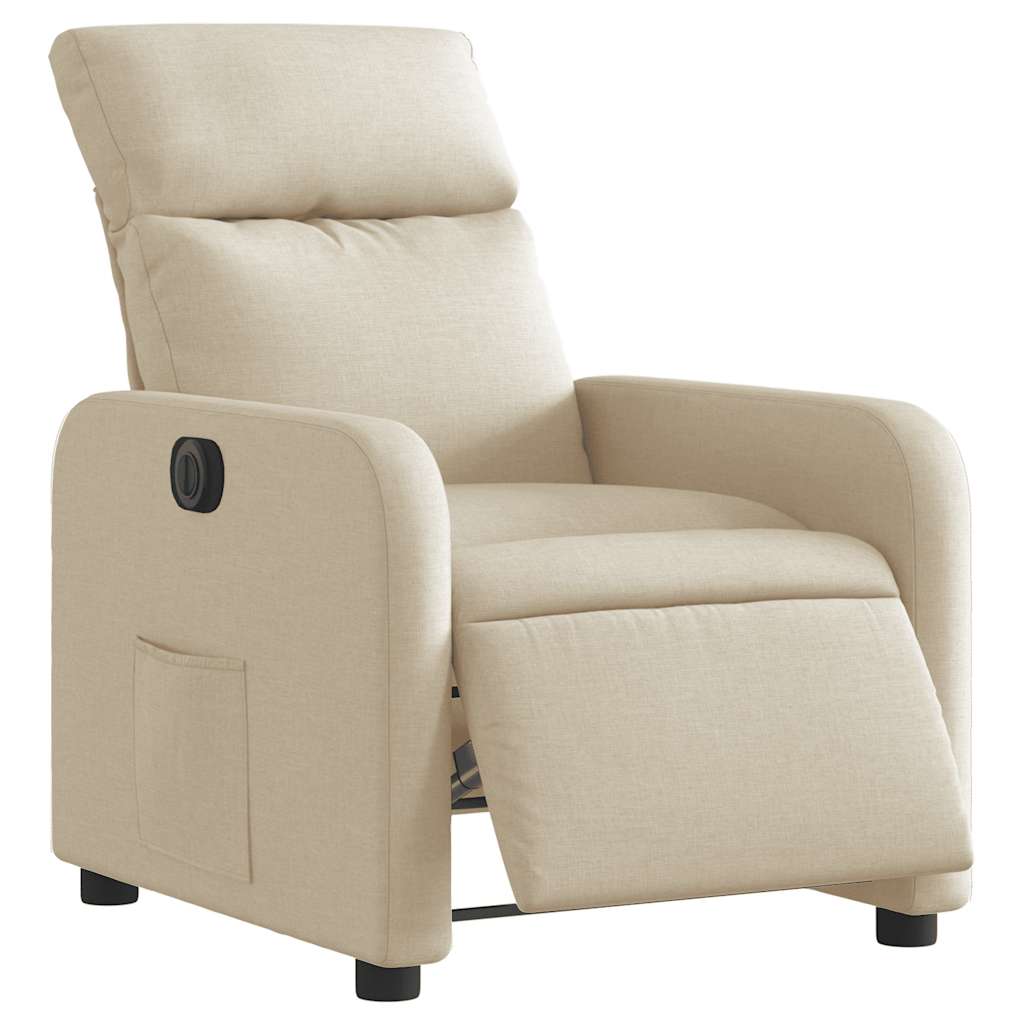 Vidaxl fauteuil verstelbaar elektrisch stof crèmekleurig
