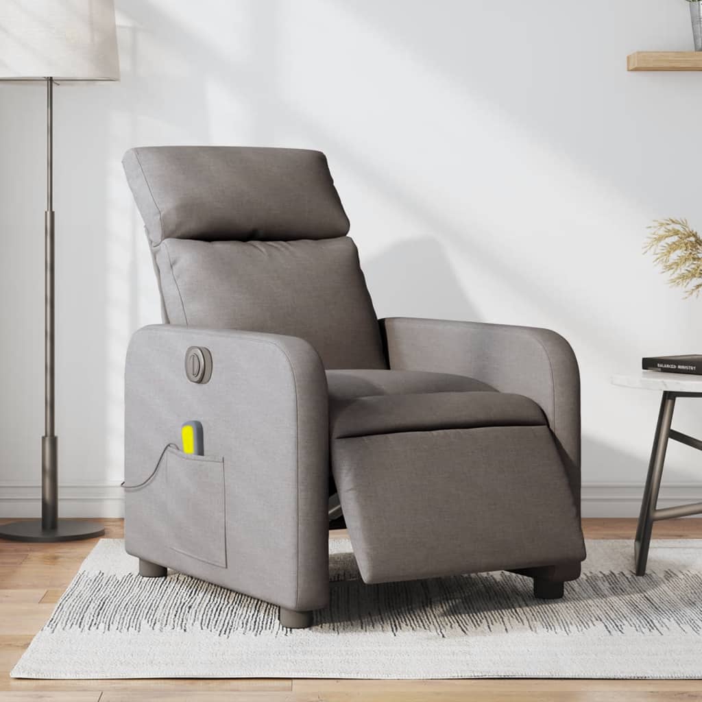 Vidaxl massagestoel elektrisch verstelbaar stof taupe