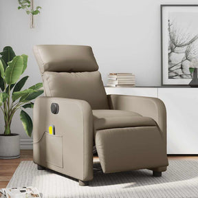 Vidaxl massagestoel verstelbaar elektrisch kunstleer cappuccinokleurig