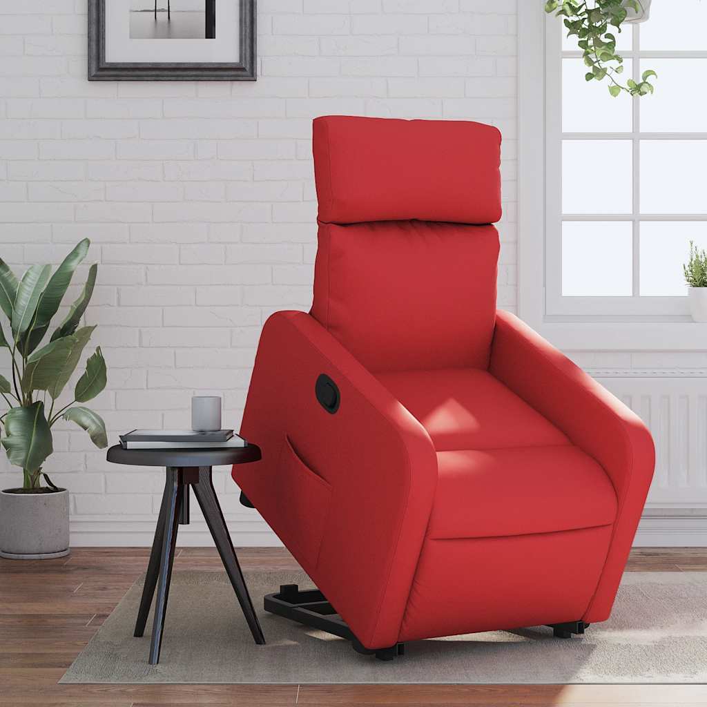 Vidaxl sta-op-stoel kunstleer rood