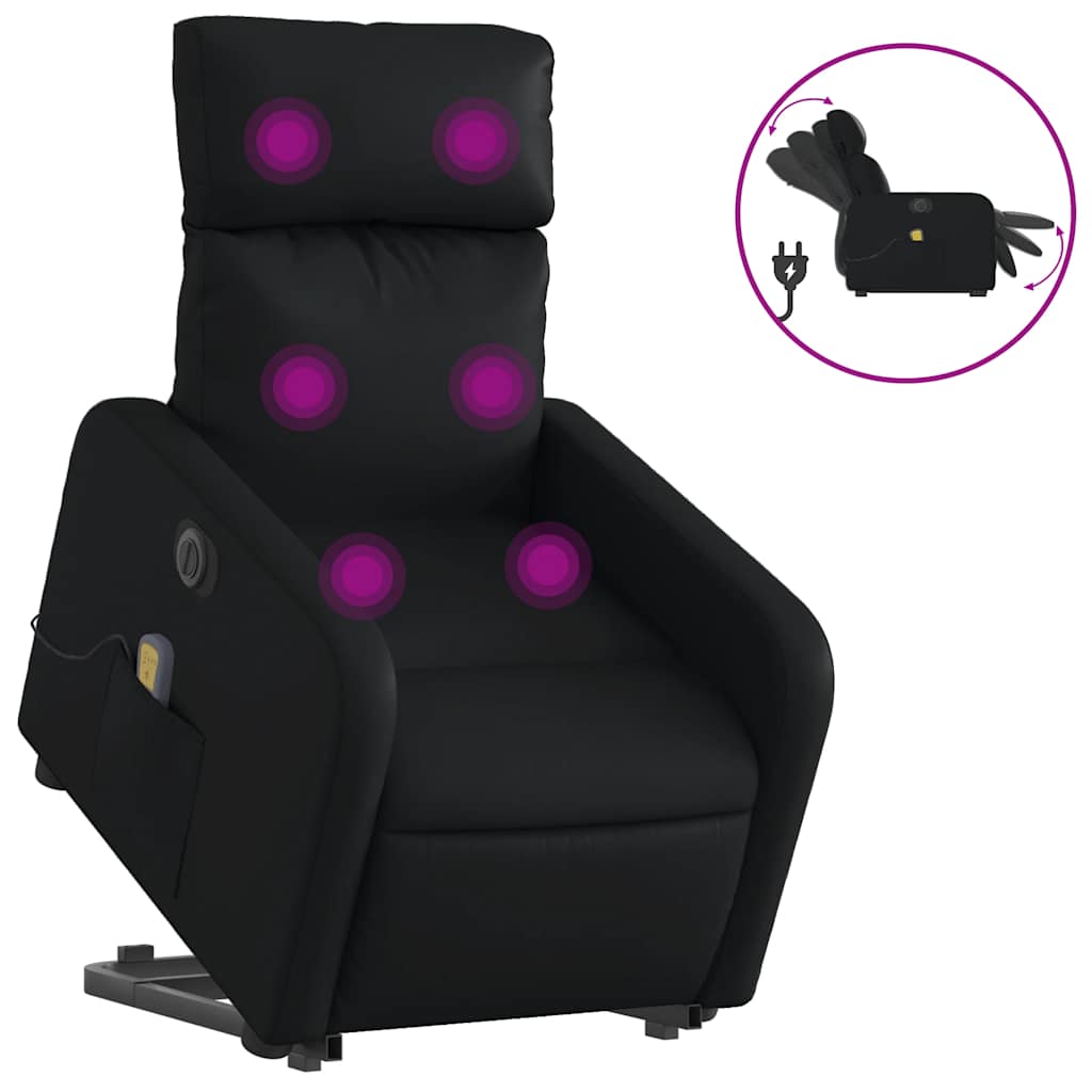 Vidaxl sta-op-massagestoel elektrisch kunstleer zwart