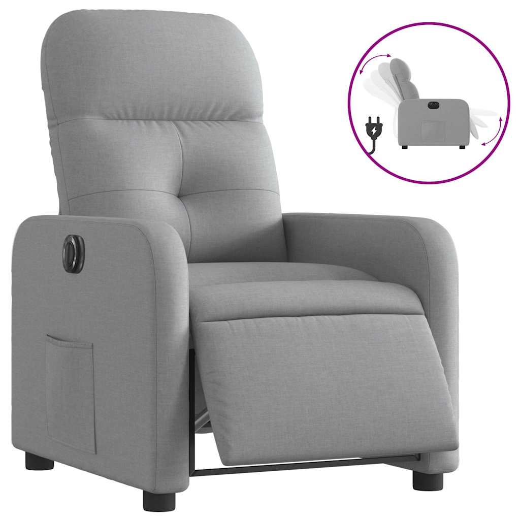 Vidaxl fauteuil elektrisch verstelbaar stof lichtgrijs