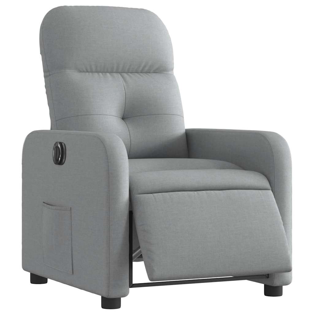 Vidaxl fauteuil elektrisch verstelbaar stof lichtgrijs