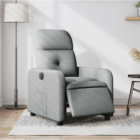 Vidaxl fauteuil elektrisch verstelbaar stof lichtgrijs