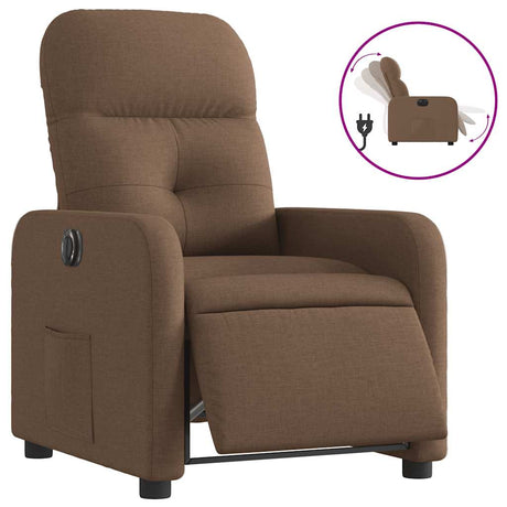 Vidaxl fauteuil verstelbaar elektrisch stof bruin