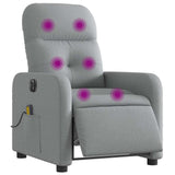 Vidaxl massagestoel elektrisch verstelbaar stof lichtgrijs