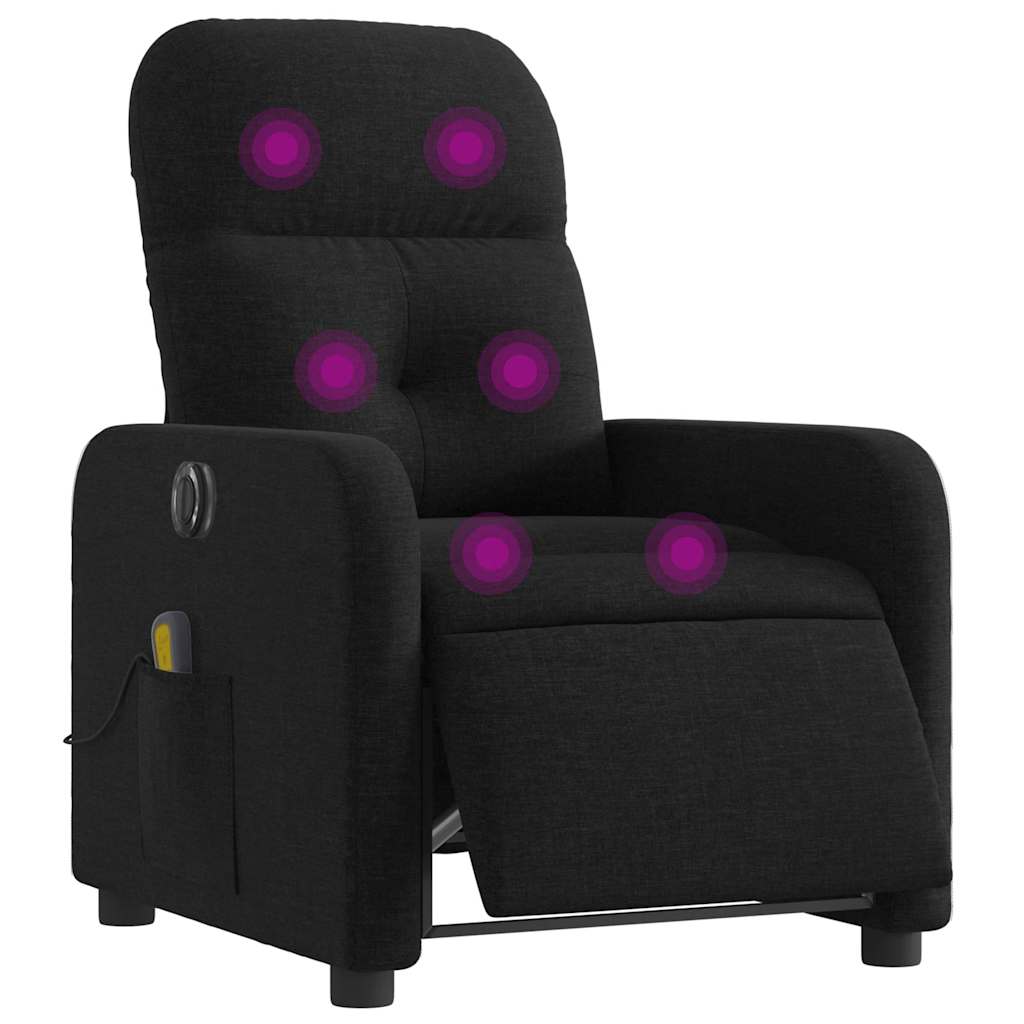 Vidaxl massagestoel elektrisch verstelbaar stof zwart
