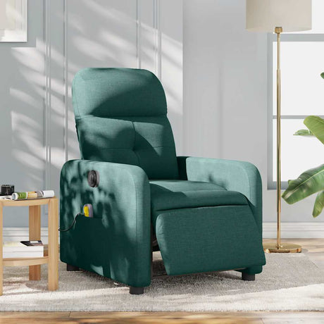 Vidaxl massagestoel elektrisch verstelbaar stof donkergroen