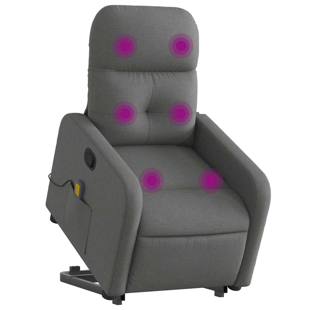 Vidaxl sta-op-massagestoel verstelbaar stof donkergrijs
