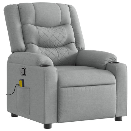 Vidaxl massagestoel lichtgrijze stof