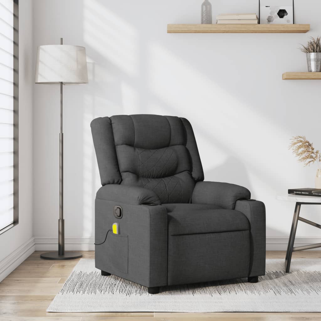 Vidaxl massagestoel in donkergrijze stof