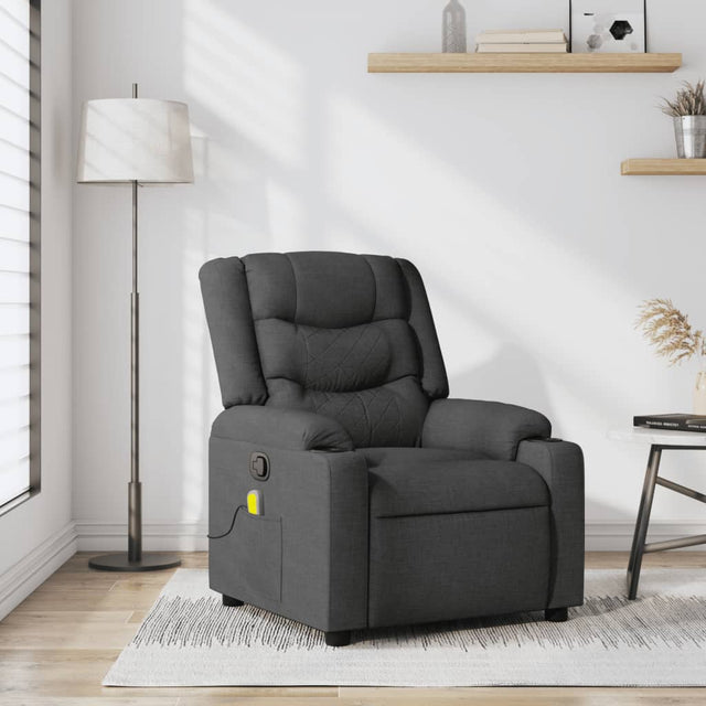 Vidaxl massagestoel in donkergrijze stof