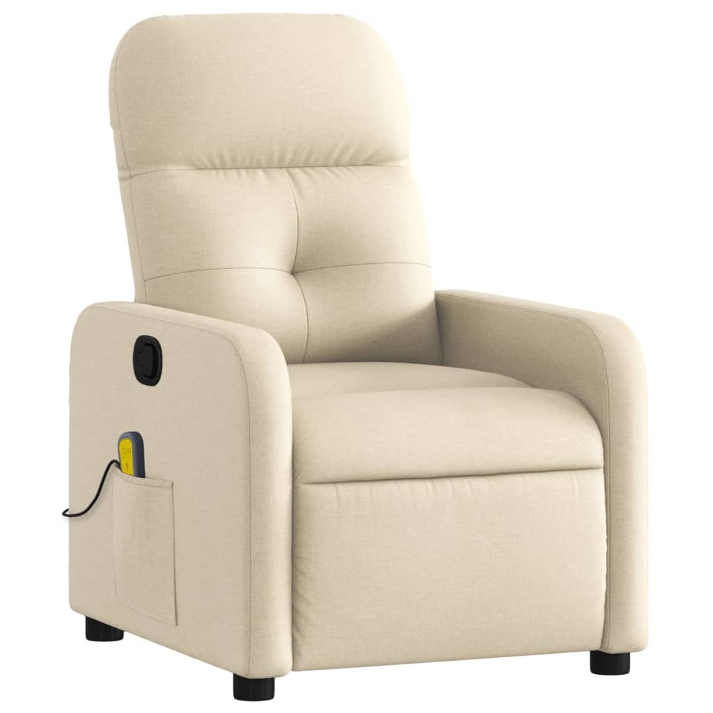 Vidaxl massagestoel met crèmekleurige stof