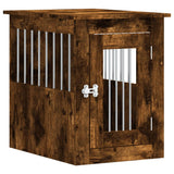 Vidaxxl Hundebox 45x62x59 cm, handgefertigtes Holz, geräucherte Eiche