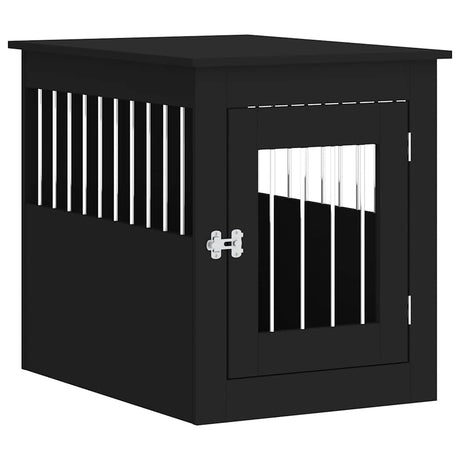 Vidaxxl Hundebox 55x75x65 cm, lackiertes Holz schwarz