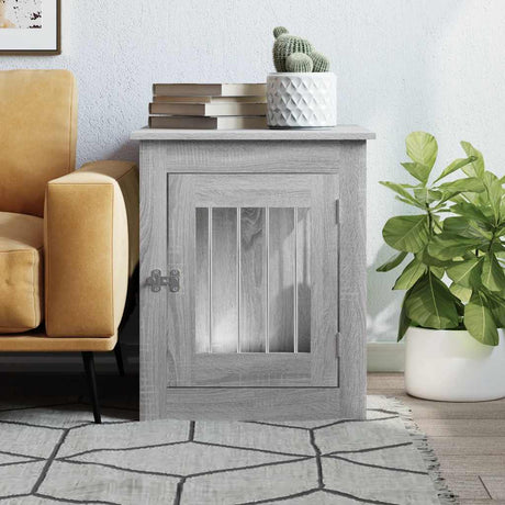 Vidaxxl Hundebox 55x75x65 cm, Holzwerkstoff, Sonomagrau