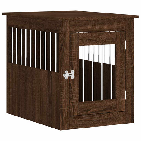 Vidaxxl Hundebox 55 x 75 x 65 cm, Holzwerkstoff, braune Eichenfarbe