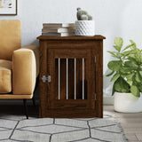 Vidaxxl Hundebox 55 x 75 x 65 cm, Holzwerkstoff, braune Eichenfarbe