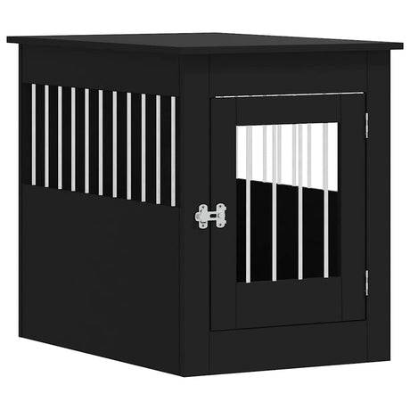 Vidaxl Hundebox 55 x 80 x 68 cm verarbeitetes Holz schwarz