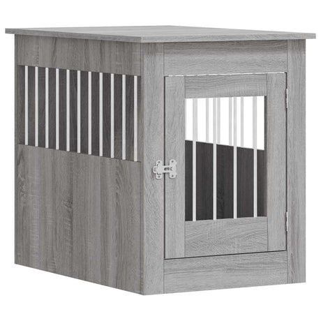 Vidaxl Hundebox 55 x 80 x 68 cm aus handgefertigtem Holz in Sonoma-Grau