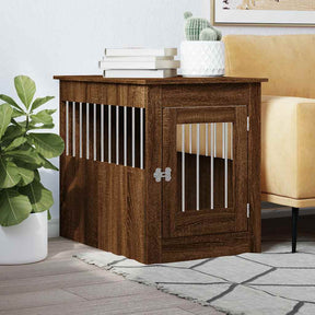 Vidaxxl Hundebox 55 x 80 x 68 cm verarbeitetes Holz in der Farbe Eichenbraun